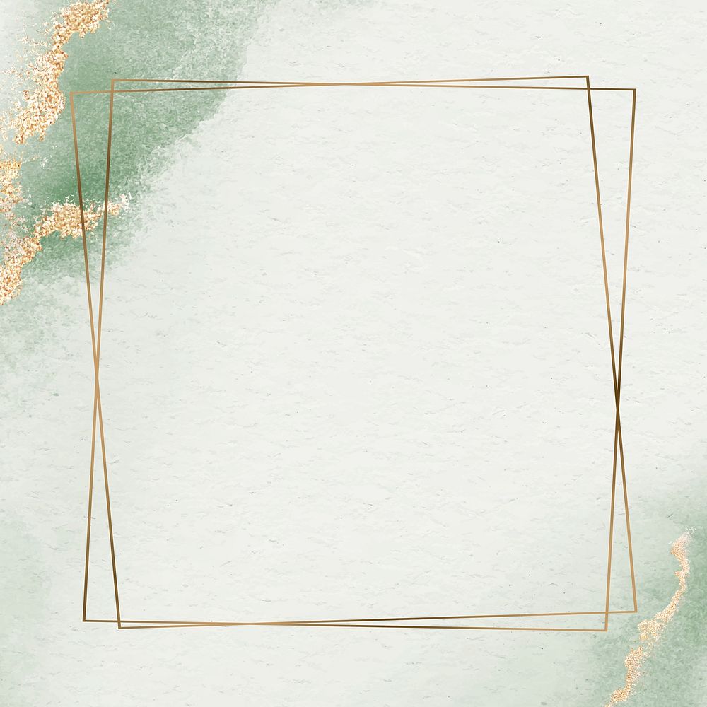 Square golden vintage frame design background vector