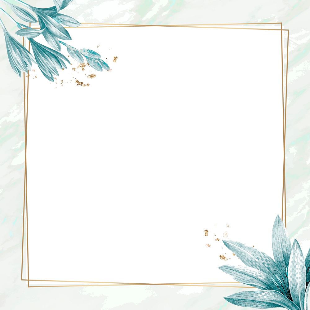 Square vintage leaves frame design vector