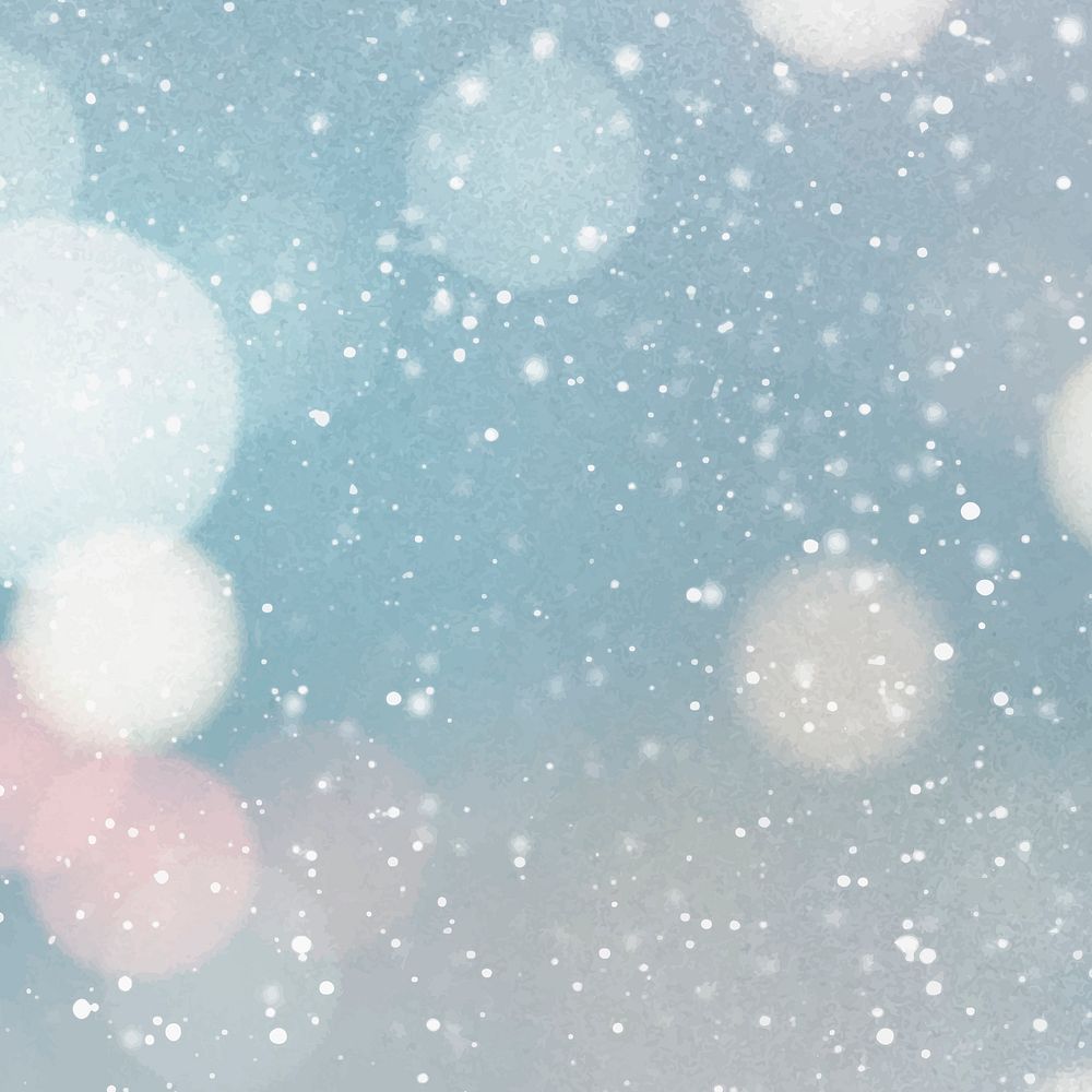 Colorful bokeh light in a snowy day vector