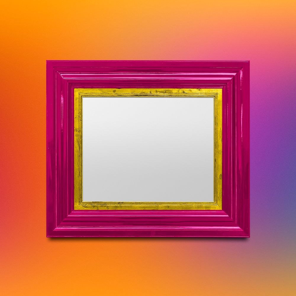 Bright pink blank photo frame