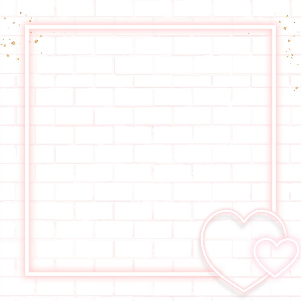 Pink neon Valentine's frame illustration
