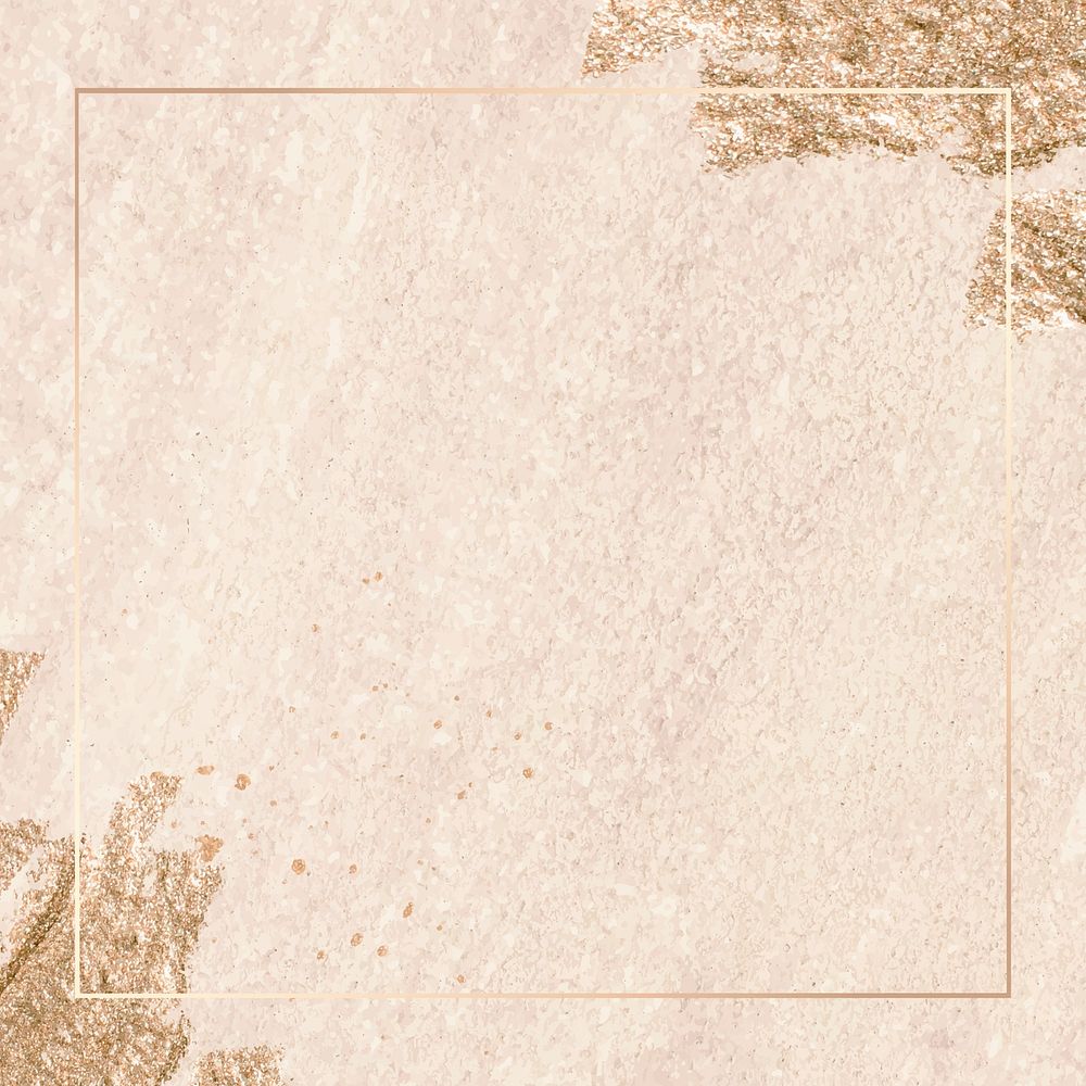 Rectangle gold frame on texture background vector