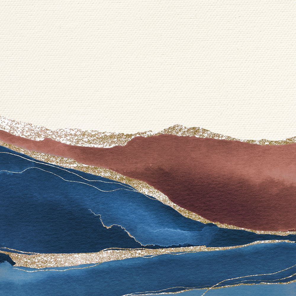 Shimmering blue and brown paint textured background