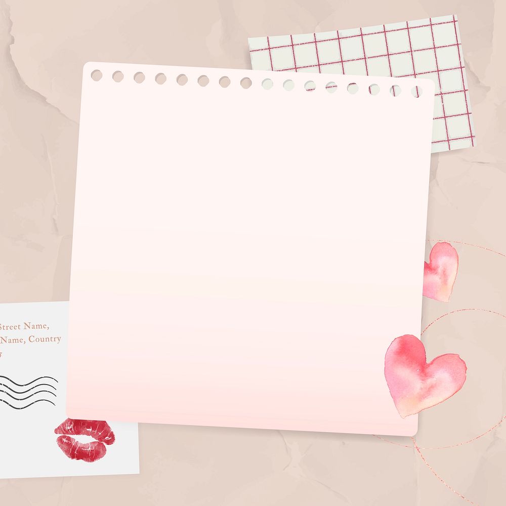 Love notepaper on wrinkled paper background vector