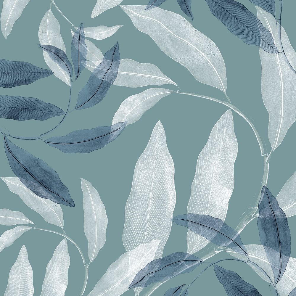Blue and white leafy background illustration
