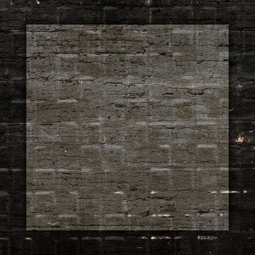 Blank frame on black wood texture background