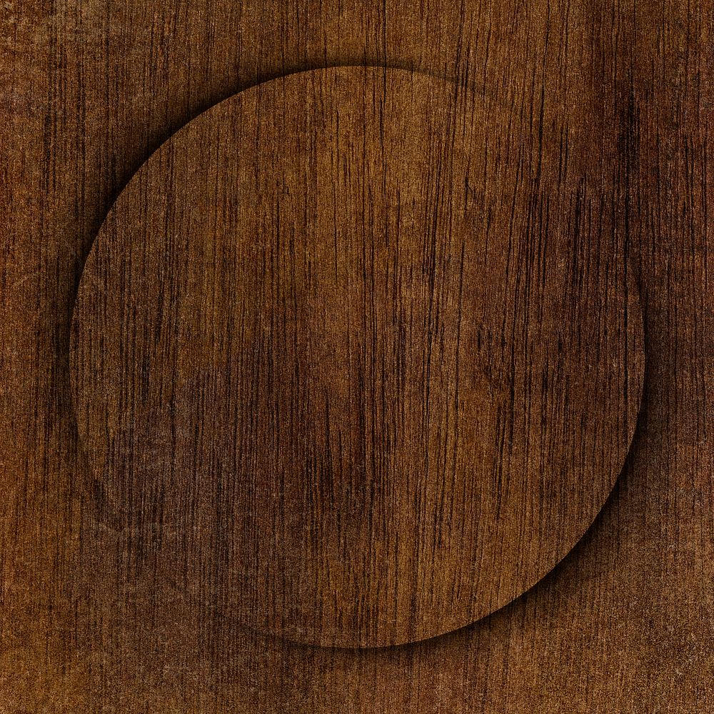Round frame on brown wood textured background