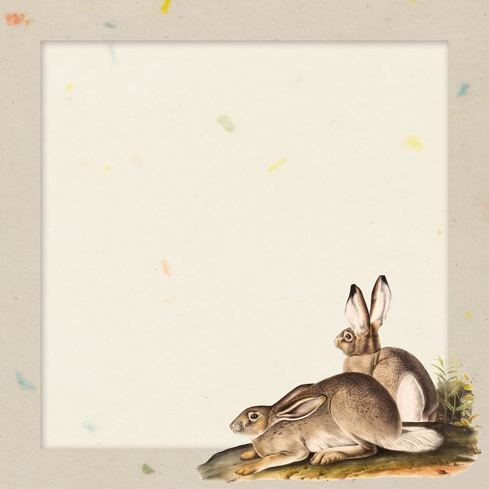 Vintage Easter bunny frame mockup