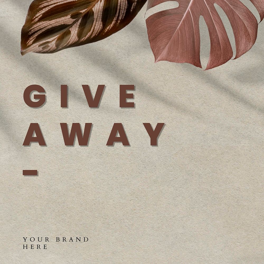 Give away beige natural template vector