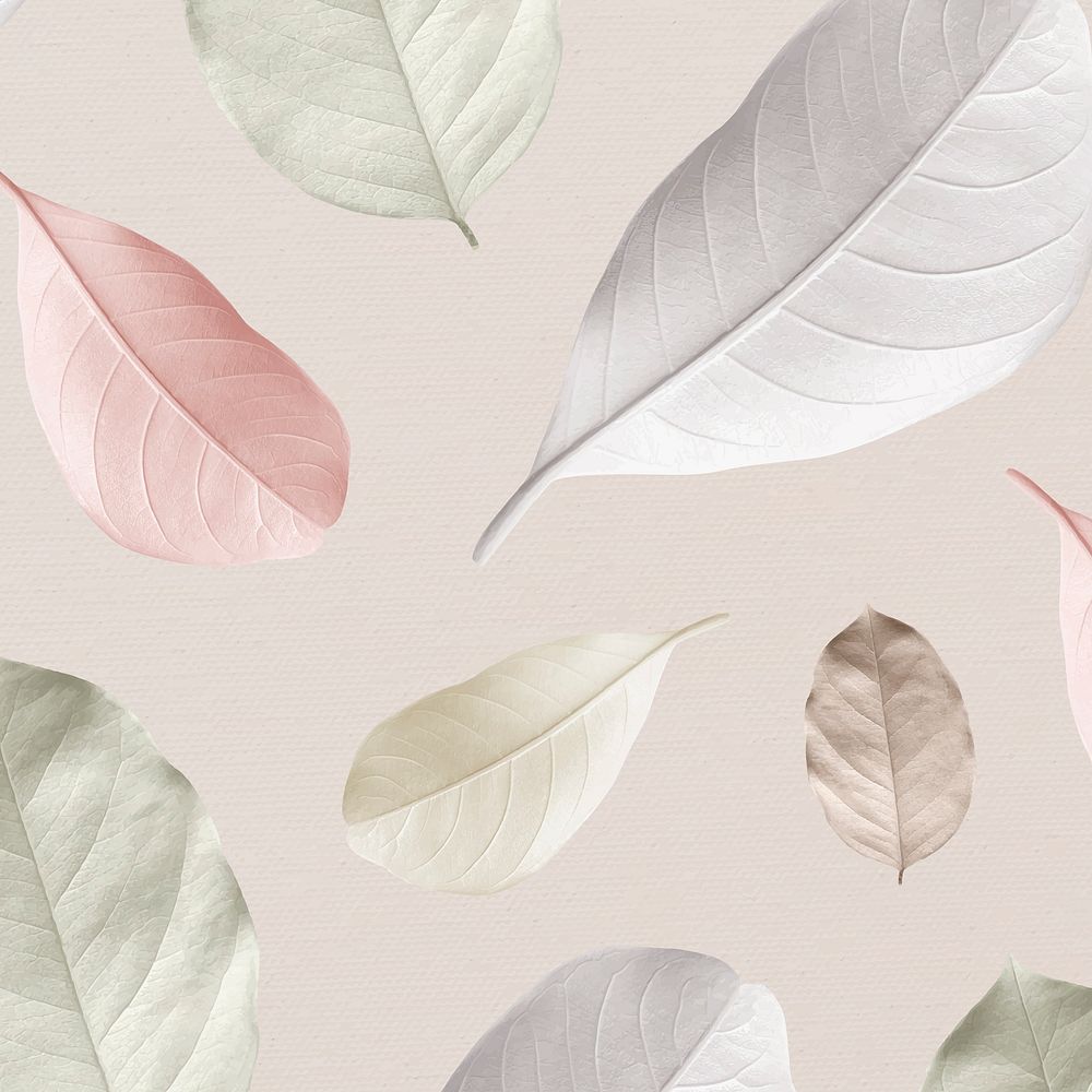 Mix of pastel leaves design resource