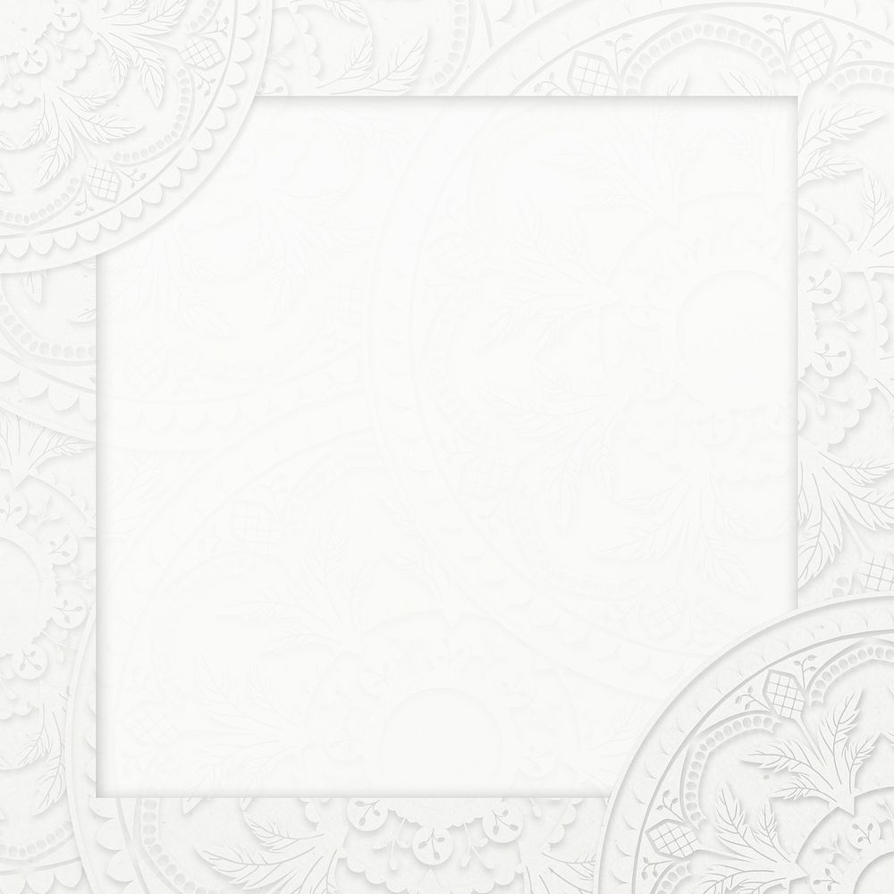 White square Ramadan arabesque patterned frame