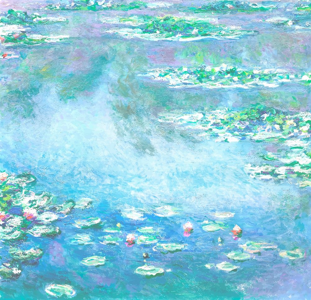 Water Lilies (1914) vintage vector, remix from original painting by Claude Monet.