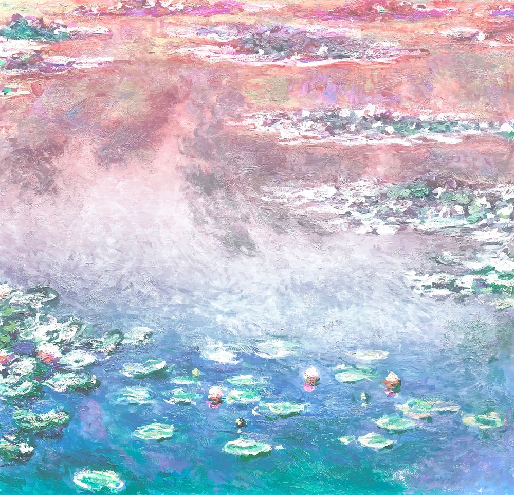 Water Lilies (1914)vintage vector, remix from original painting by Claude Monet.