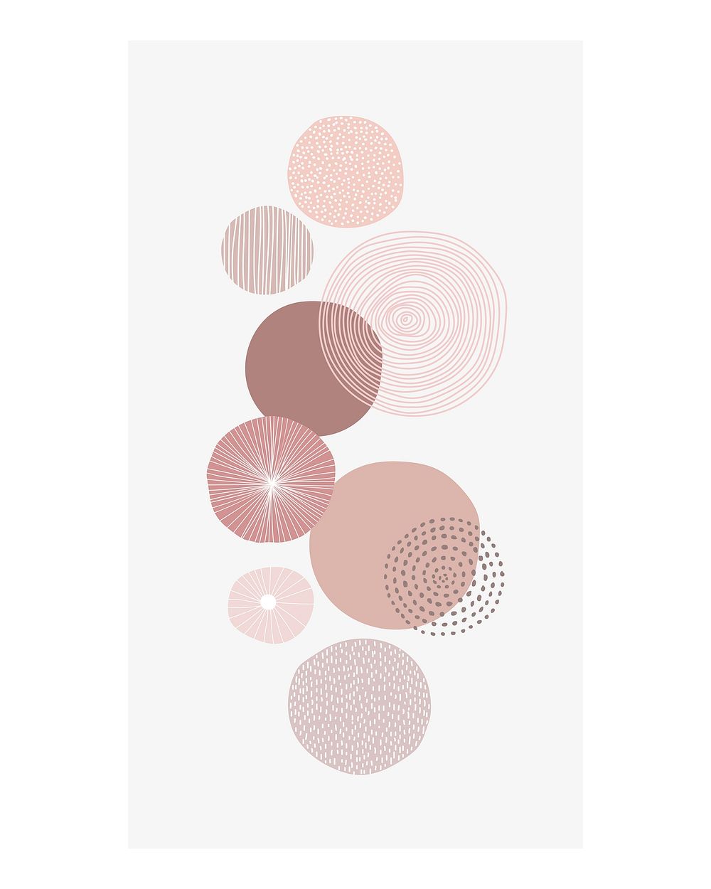 Pastel pink round patterned background illustration