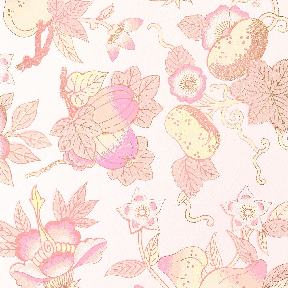 Pastel pink floral patterned background design