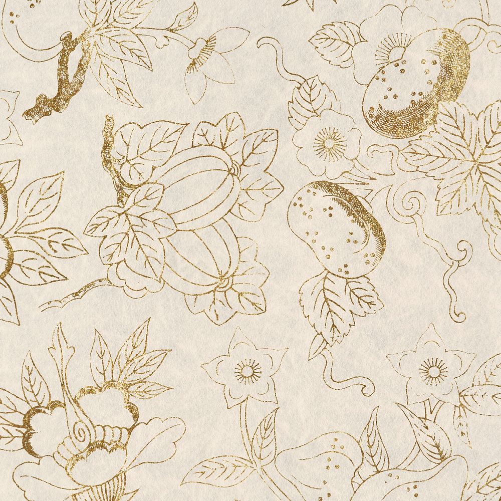 Glittery golden floral patterned background design