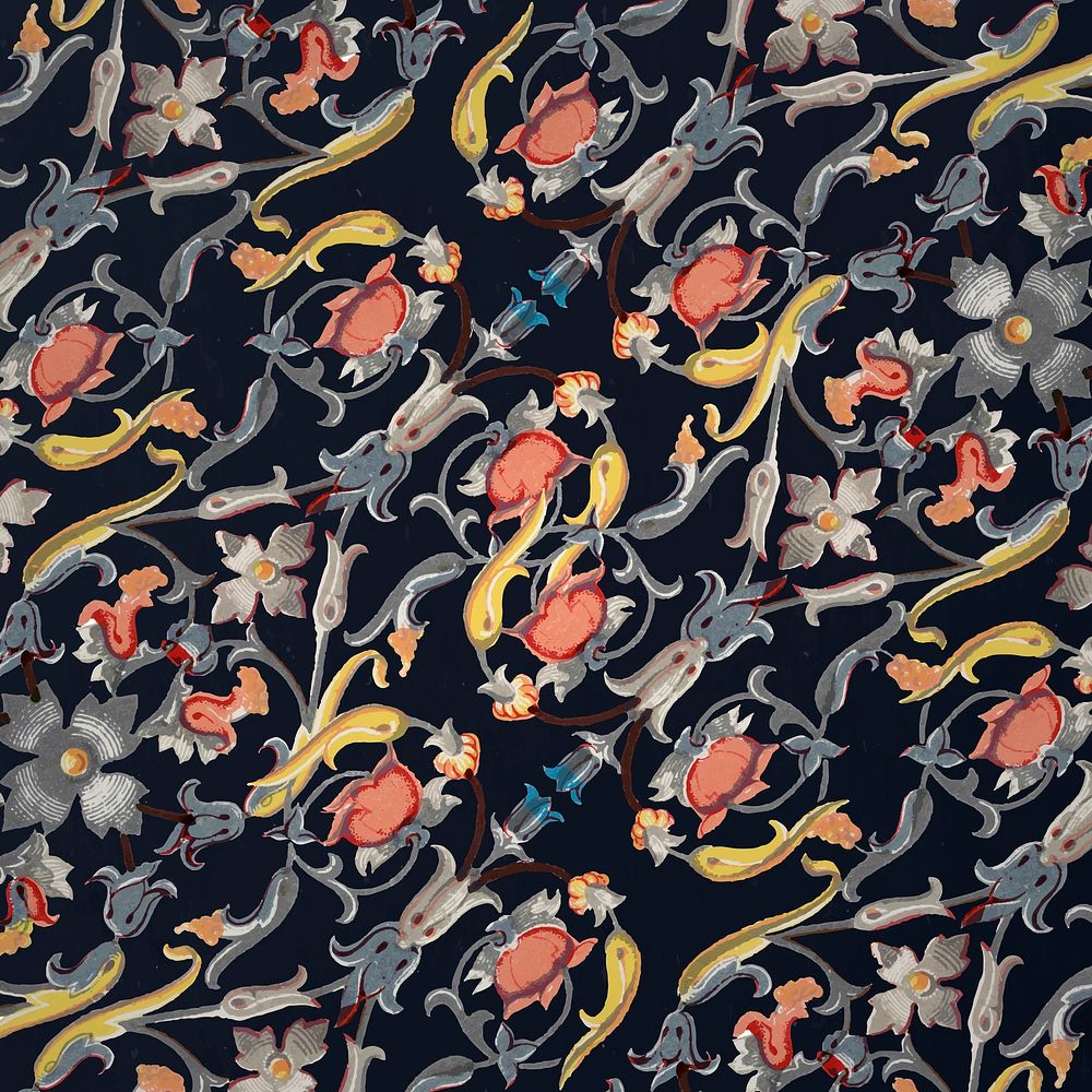 Colorful floral patterned background design vector 