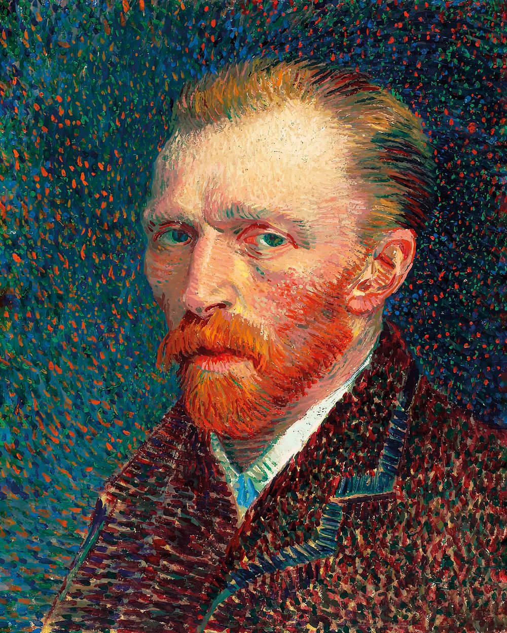 Vincent van Gogh's Self-Portrait (1887 version) digitally enhanced by rawpixel.