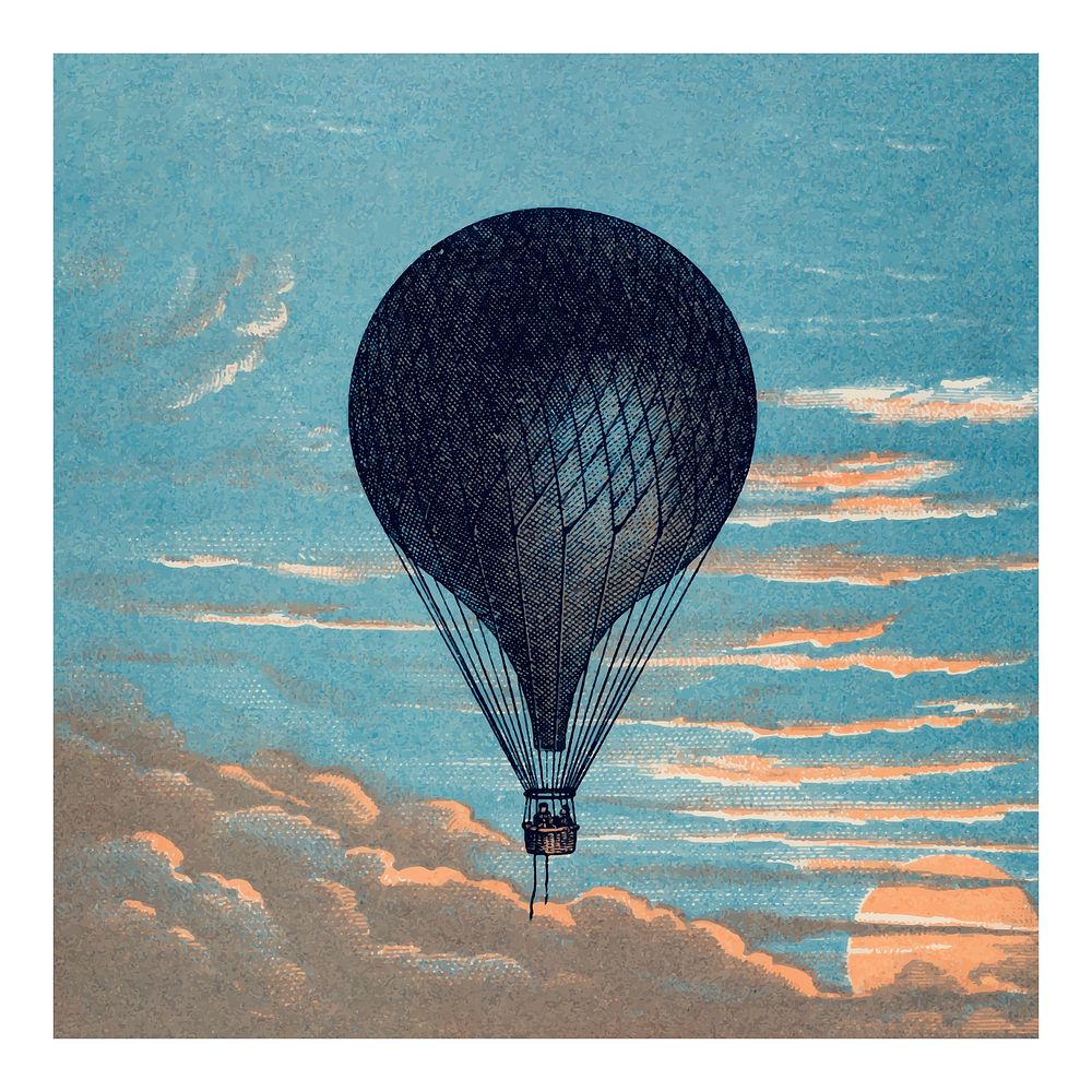 The balloon illustration wall art print and poster design remix from the original artwork.