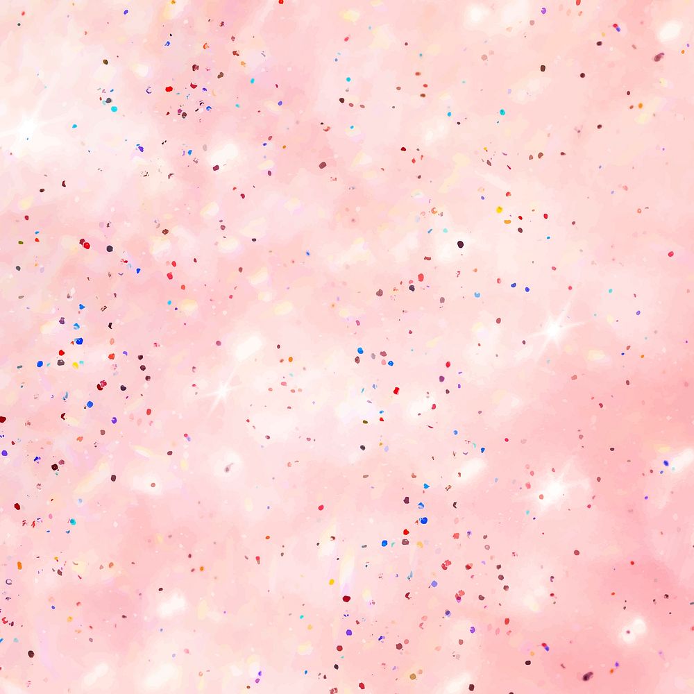 Soft pink sparkles confetti background social ads vector