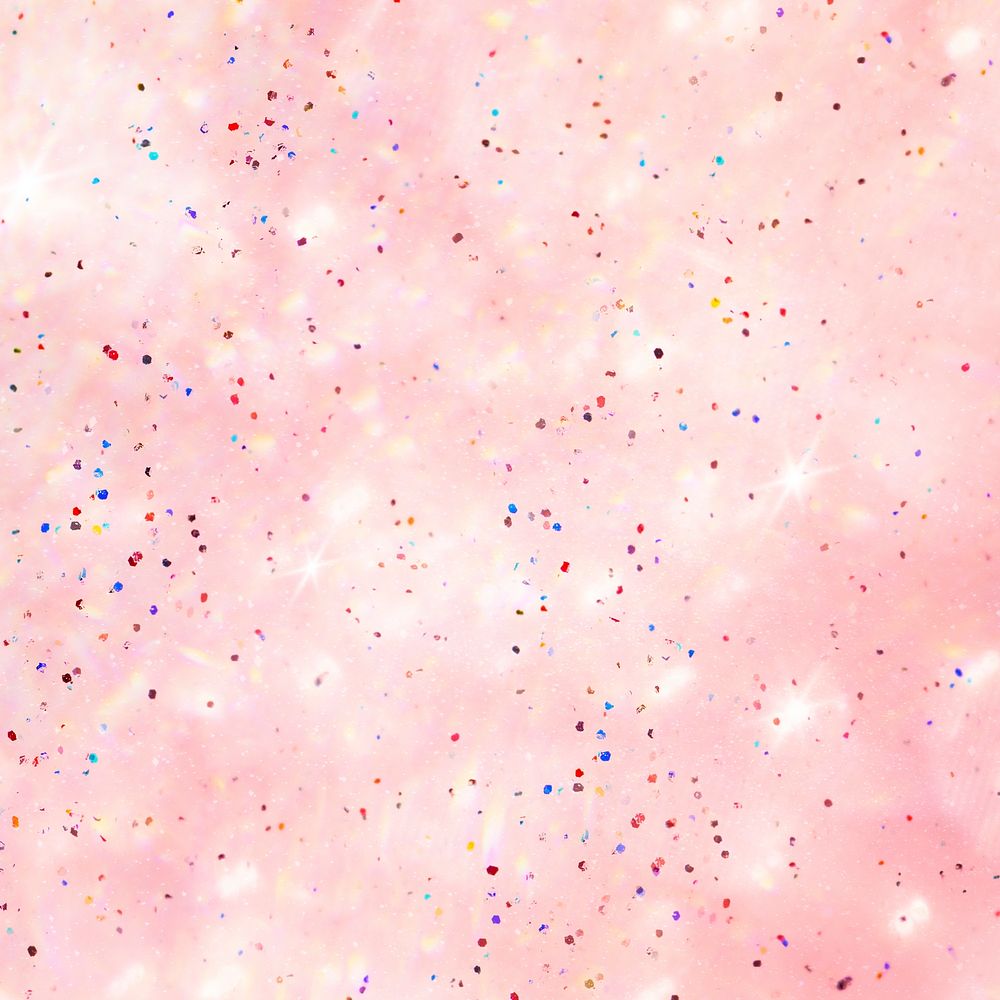 Soft pink sparkles confetti background social ads