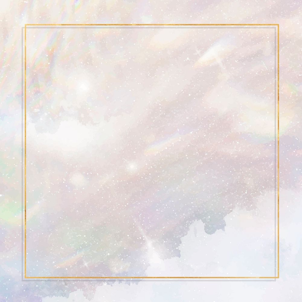 Golden frame on pastel glittery background vector