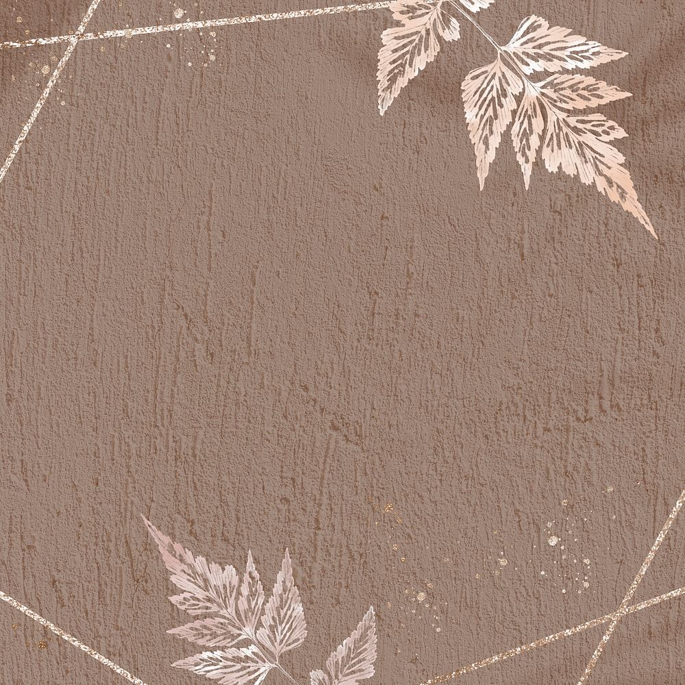 Sickle spleenwort frame on a brown background 
