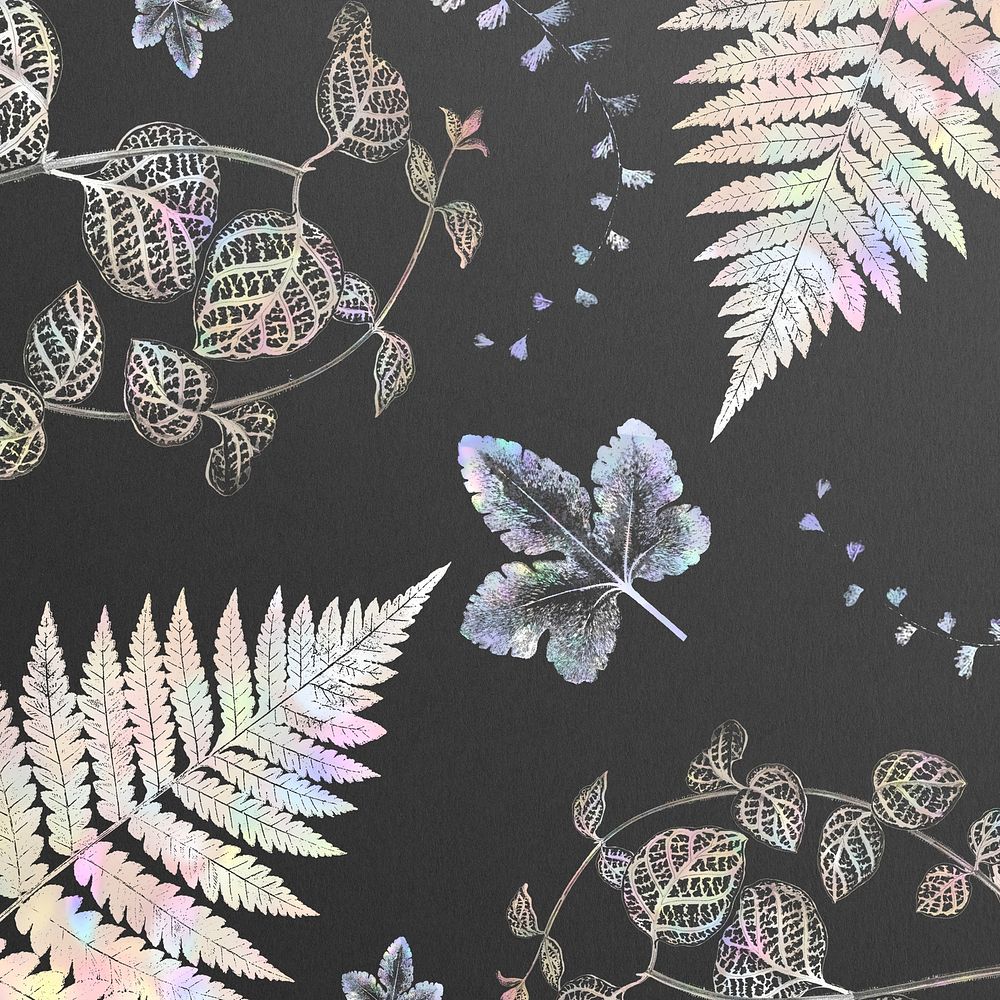 Holographic fern patterned background design resource