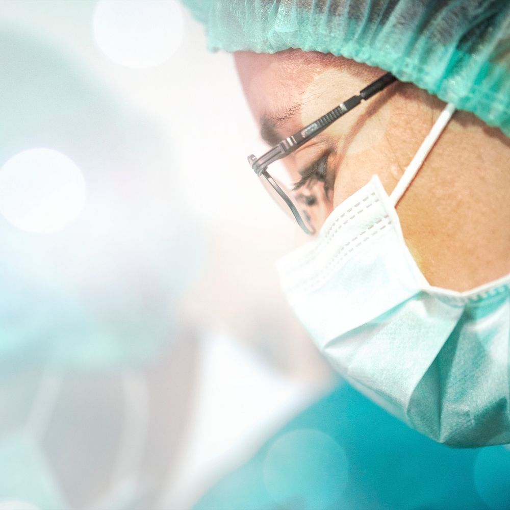 Doctor wearing a surgical mask to prevent coronavirus infection 