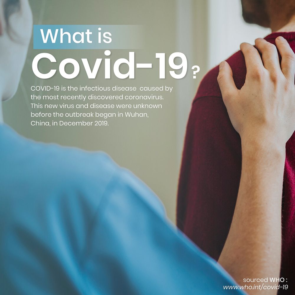What is COVID-19? social template source WHO vector