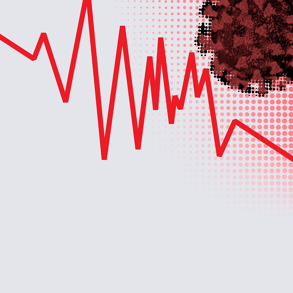 Economic impact and decrease due to coronavirus pandemic illustration