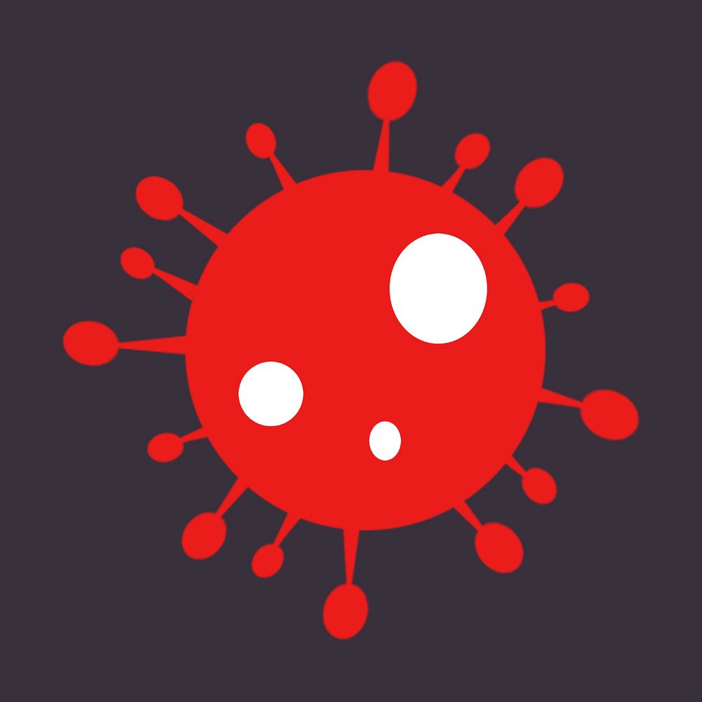 Red coronavirus cell icon illustration