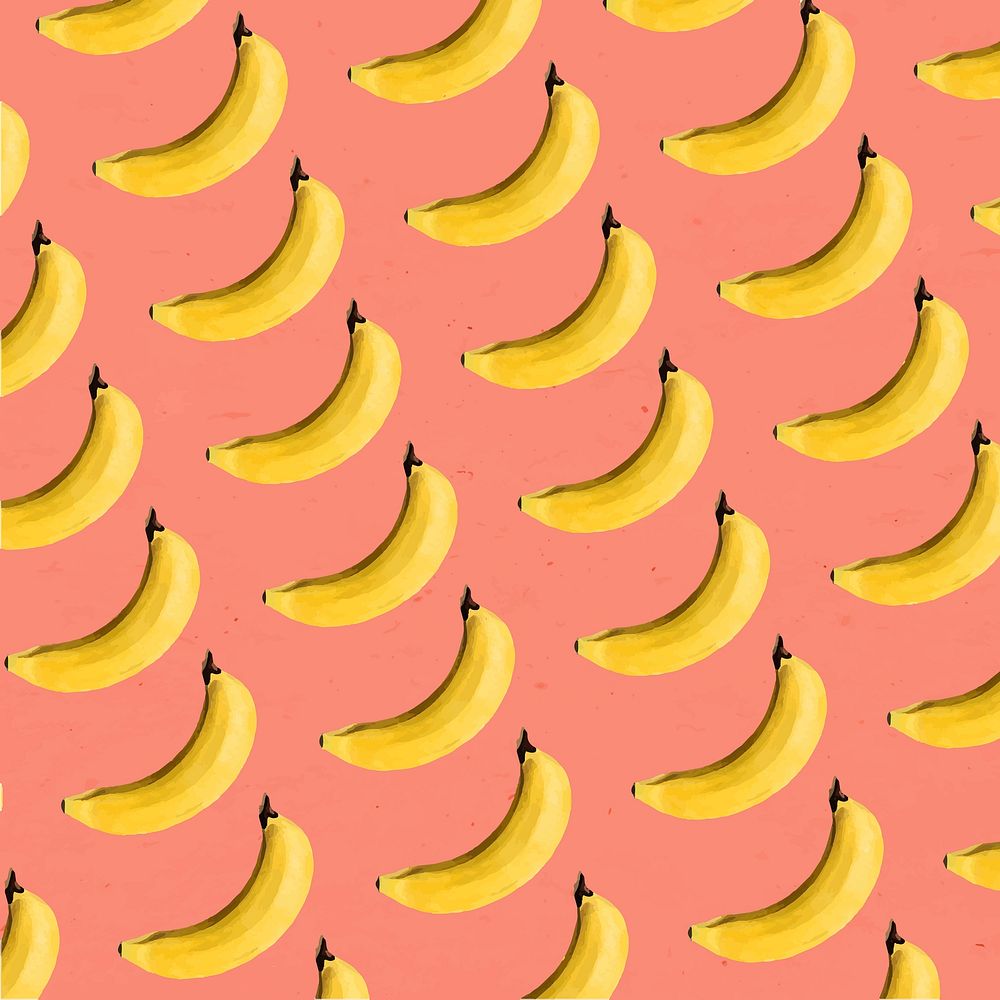 Hand drawn natural fresh banana patterned background vector