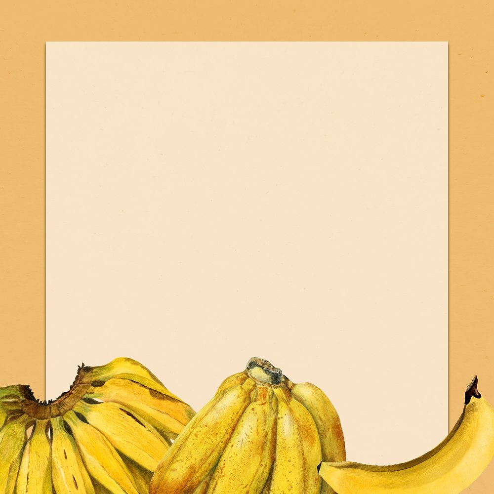 Hand drawn natural fresh banana patterned frame