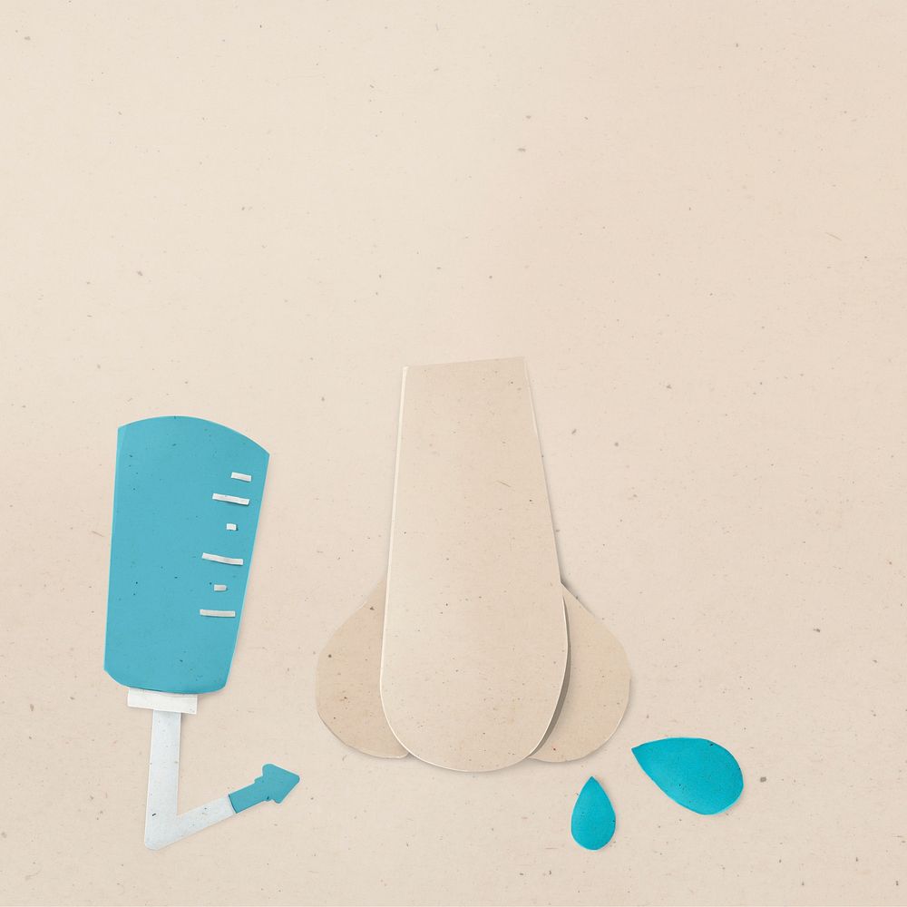 Rinsing the nose with saline solution paper craft with design space