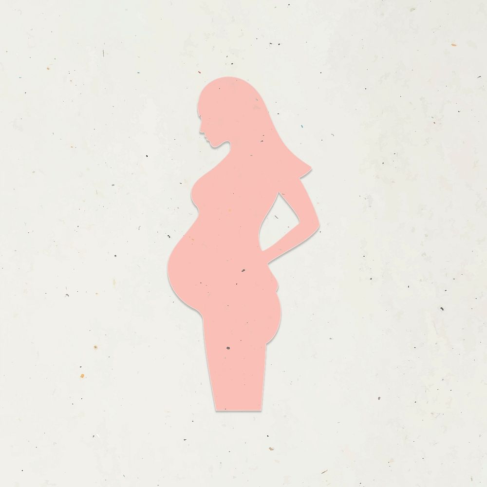 Paper craft pregnant woman character vector