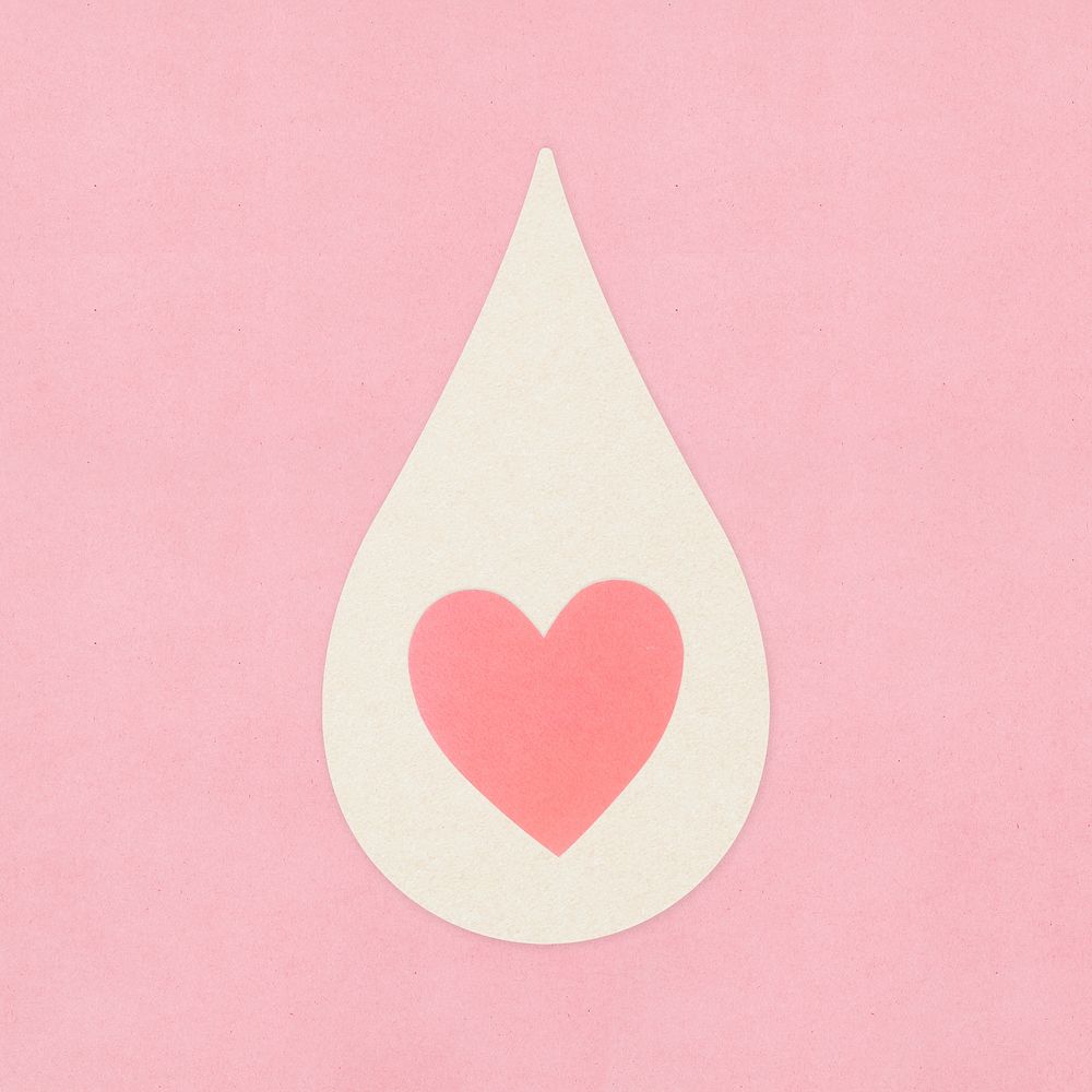 Paper craft drop of breast milk with love