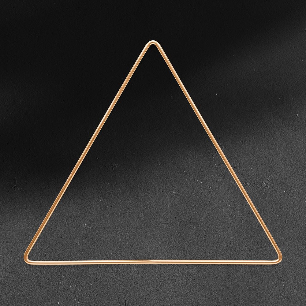 Triangle gold frame on a black textured background
