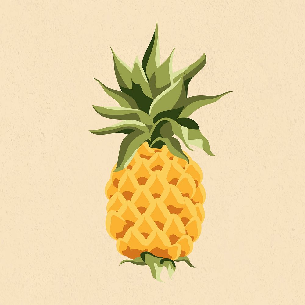 Yellow pineapple design element illustration