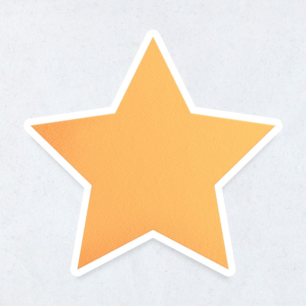 Yellow paper star shaped sticker design element