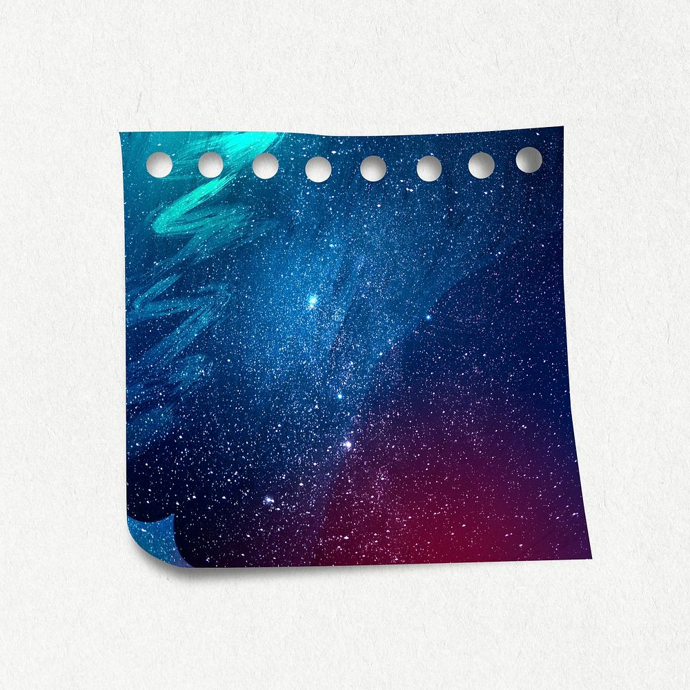 Galaxy patterned paper note design element