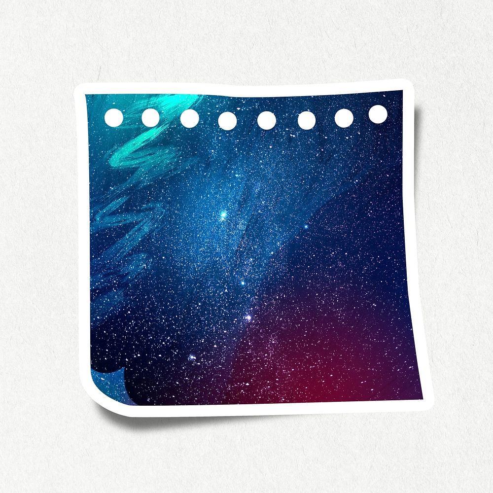 Galaxy patterned paper note design element
