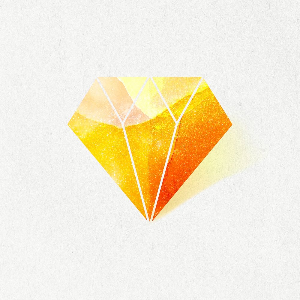 Orange textured paper diamond design element