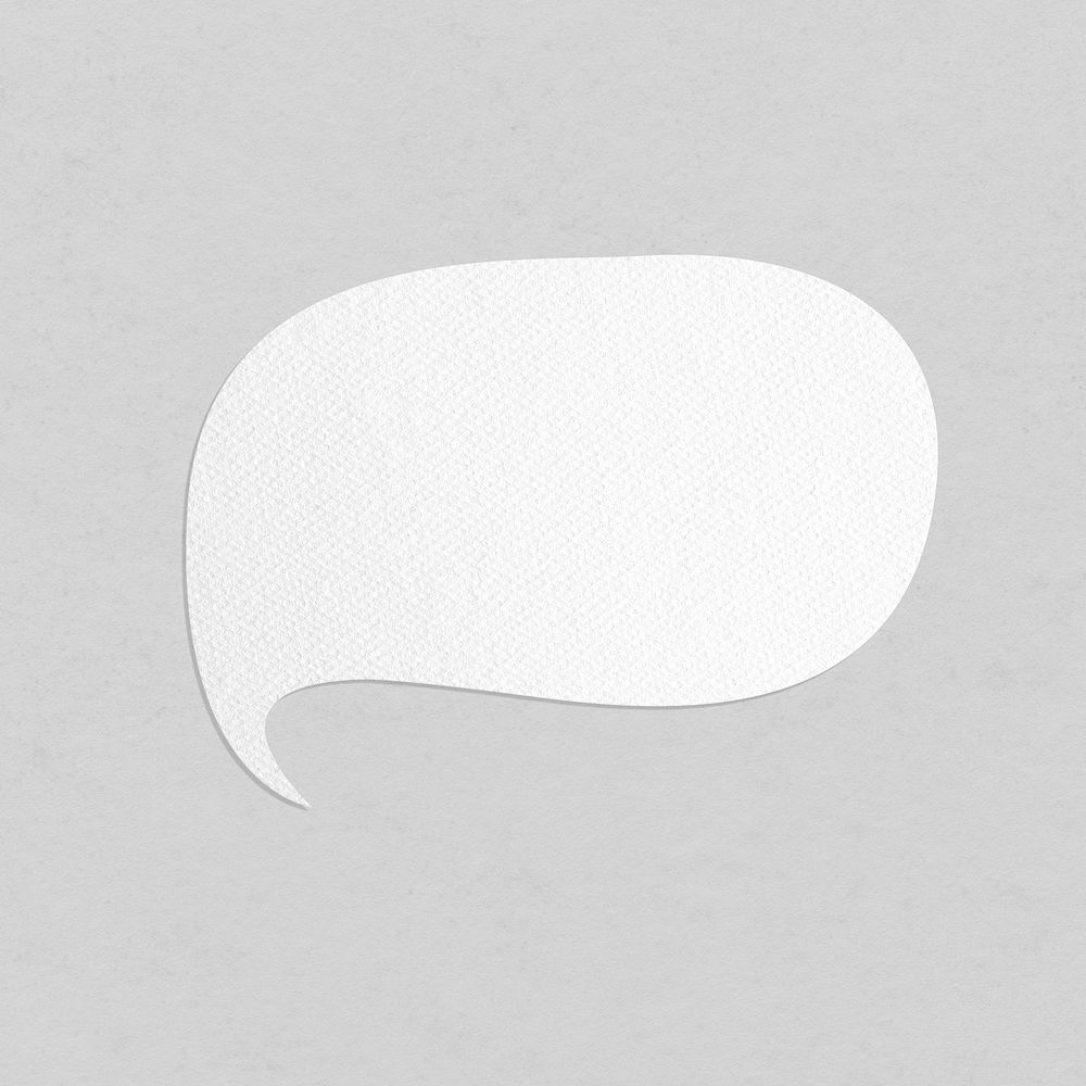 White paper craft textured speech bubble