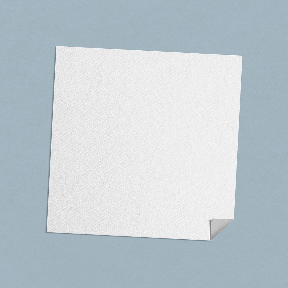 White paper sticky note design element