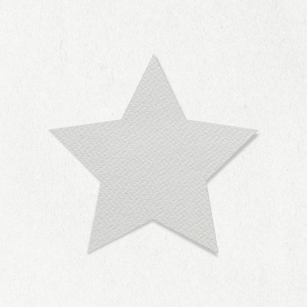 Gray textured paper star shaped sticker design element