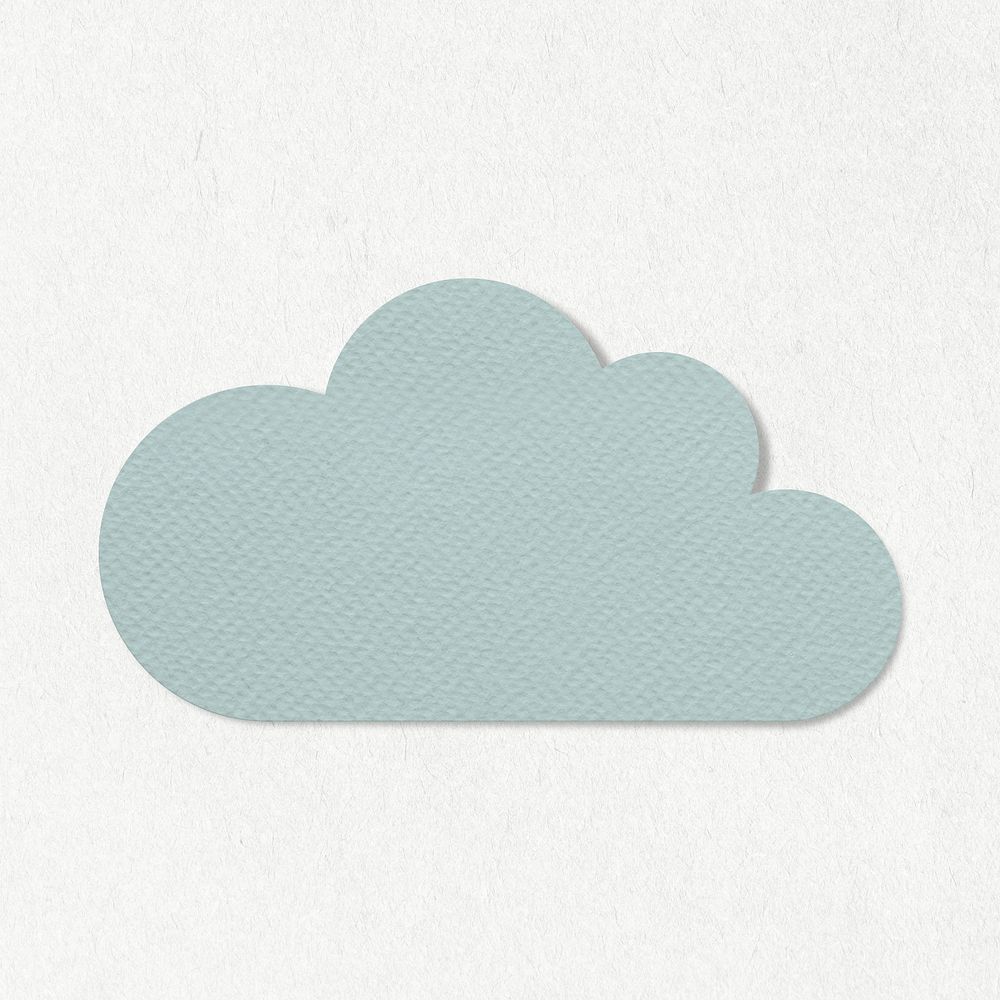 Blue textured paper cloud design element