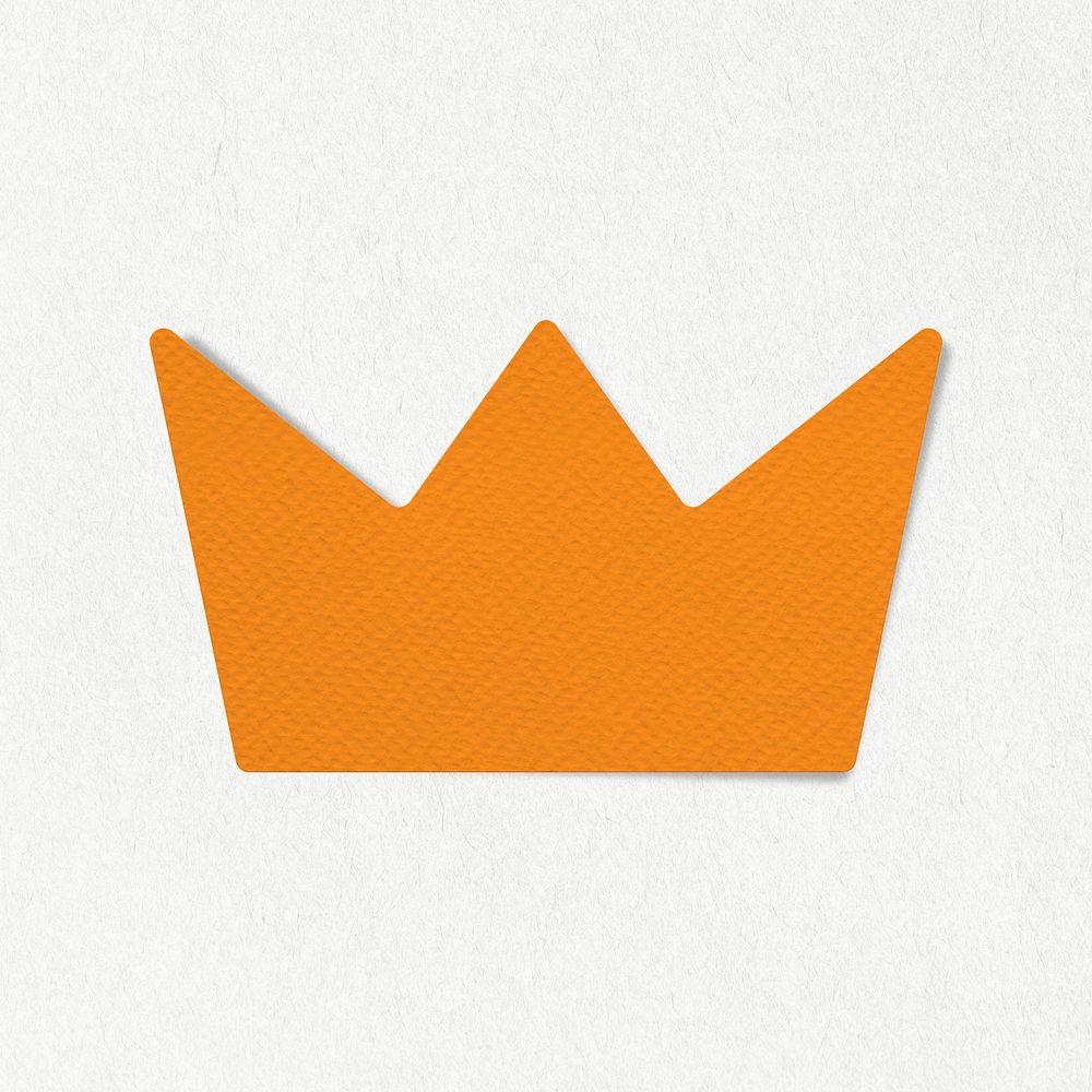 Orange textured paper crown design element