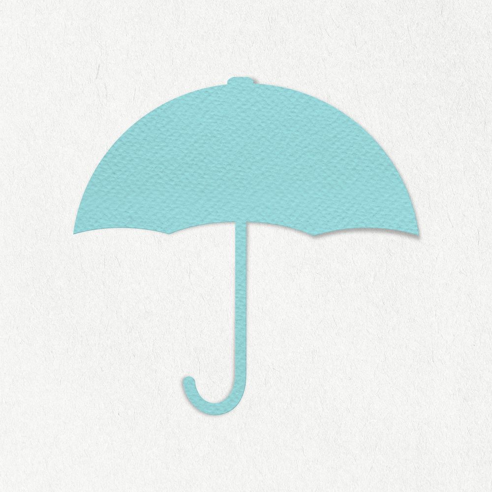 Blue textured paper umbrella design element