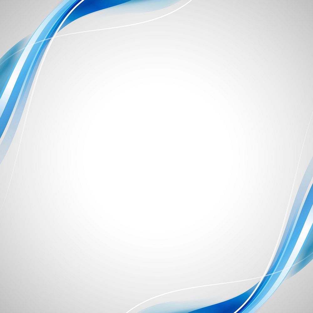 Blue curve frame template vector